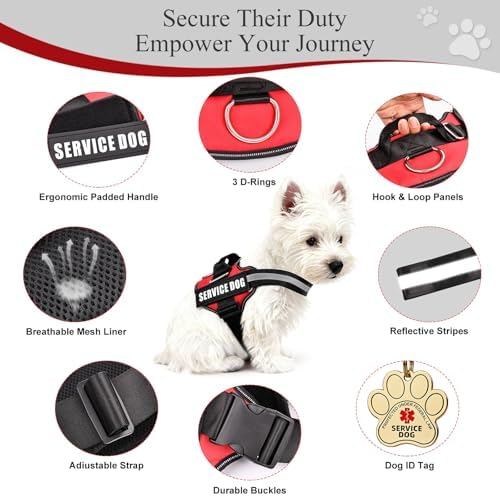 Opstin Service Dog Vest, ID Tag + 50 ADA Information Cards, Service Dog Harness - Image 4