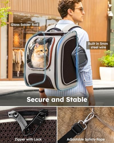 Pecute Dog Backpack Carrier, Large Space Dog Bubble Backpack - Image 3