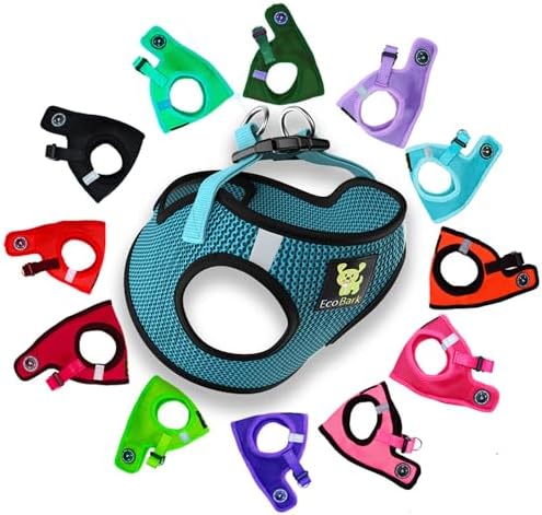 EcoBark Step in Dog Harness, Reflective Mesh Harness, Aqua Sport by EcoBark