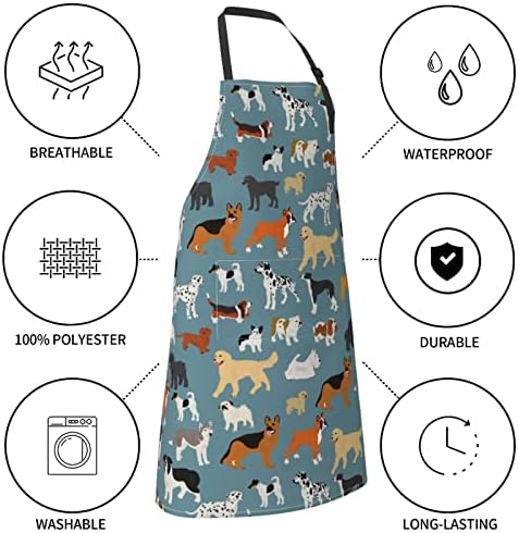 Perinsto Waterproof Apron With 2 Pockets Kitchen Chef Aprons Bibs - Image 5