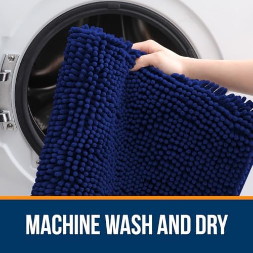 OLANLY Small Bathroom Rugs 24x16, Extra Soft Absorbent Chenille Bath Rugs - Image 5