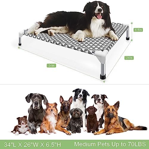 Kuntrust Elevated Outdoor Dog Bed, Medium Size, Cotton Material, Non-Slip Feet - Image 6
