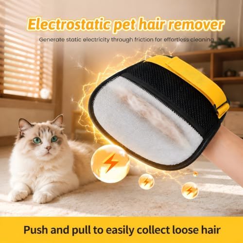 Electrostatic Pet Hair Removal Glove, Quick Wiping&Reusable - Image 3