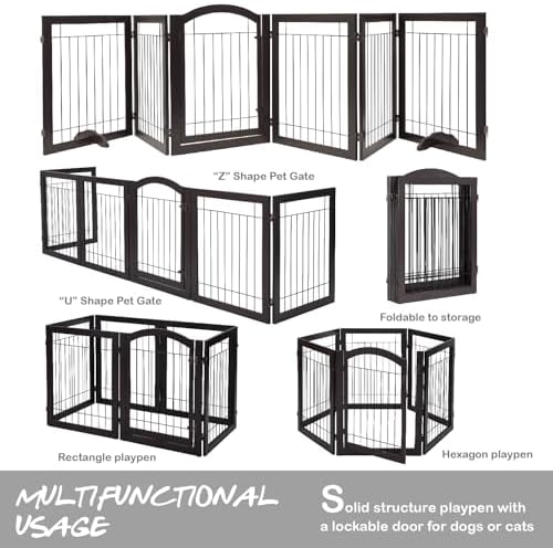 PAWLAND Dog Gate Indoor with Door, Freestanding - Image 6