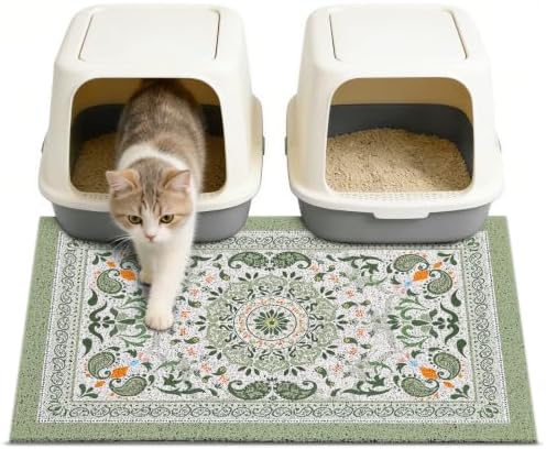 Unicorn Catcher 33"x22" Cat Litter Mat Non-Slip Washable Litter Box Mat by UnicornCatcher