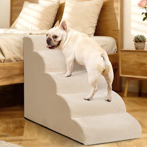 Aodisman Dog Stairs for High Beds, 5 Step Pet Ramp for Dogs and Cats, 22.4" H - Image 5