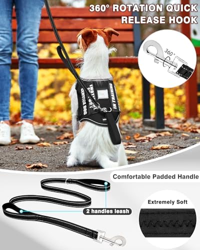 Service Dog Vest Harness and Leash Set+10 Patches - Image 2