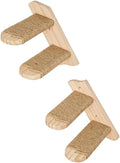 Wall Mounted Cat Shelf, 2 Pack 2 Step Wooden Stairway by VORNOSI