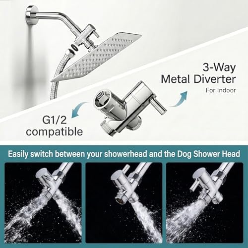 Dog Shower Attachment with Adjustable Water Pressure & Pause Mode - Image 4