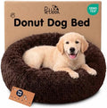 Calming Donut Dog Bed for Small Dogs, Round Dog Bed for Medium & Large Dogs by Petloox
