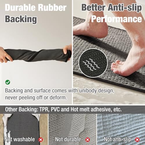 TYUU Bathroom Rugs Non Slip Washable, Super Absorbent Thin Bath Mat Small Quick - Image 5