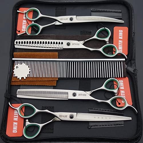 Professional Dog Grooming Shears Set Dogs Straight & thinning & Curved scissors - Image 2