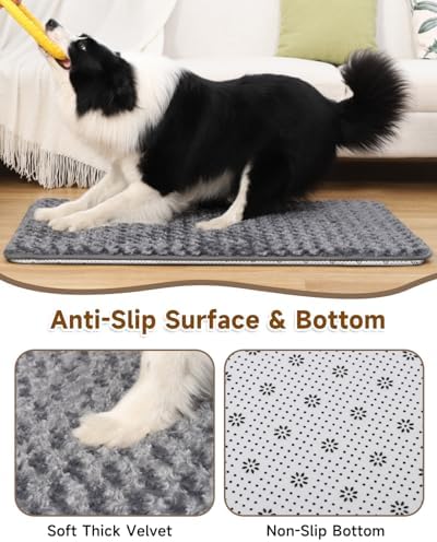 Dog Bed for Crate, High Resilience Foam Pad Mat Bed, Dark Grey - Image 3