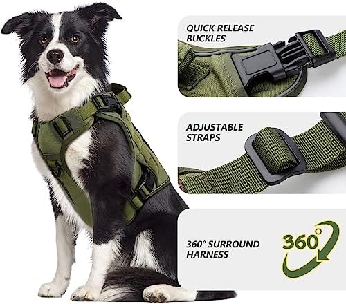 WINGOIN Green Tactical Dog Harness - Image 2