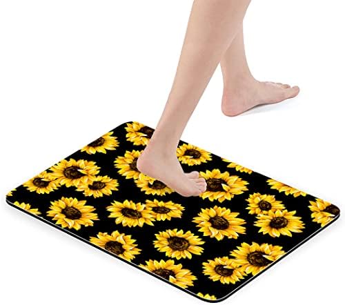 YISUMEI Yellow Sunflower Bathroom Mat, Non-Slip Super Absorption Bath Carpet - Image 4