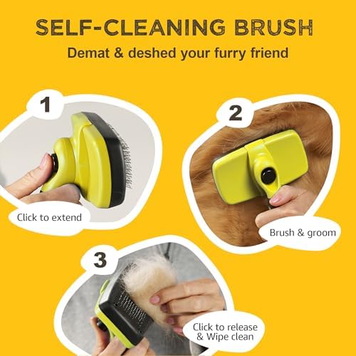 Deshedding Dog Brush for Shedding – Self Clean Cat Brush Deshedding & Grooming - Image 3