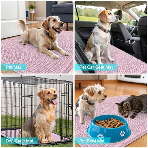 OLANLY Dog Door Mat for Muddy Paws 47x24, Super Absorbent Chenille Mud Mat - Image 7