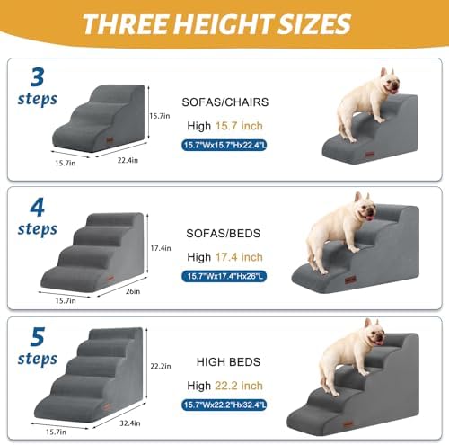 Aodisman Dog Stairs for Small Dogs and Cats, 3-Step Pet Ramp for Bed & Couch - Image 3