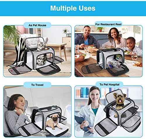 Airline Approved Portable Pet Carrier 2 Sides Expandable Soft-Sided Large Cats - Image 3