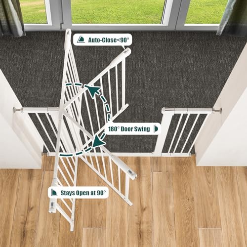 keny 36" Extra Tall Baby Gate for Stairs, Auto Close Dog Gate for Doorways - Image 5