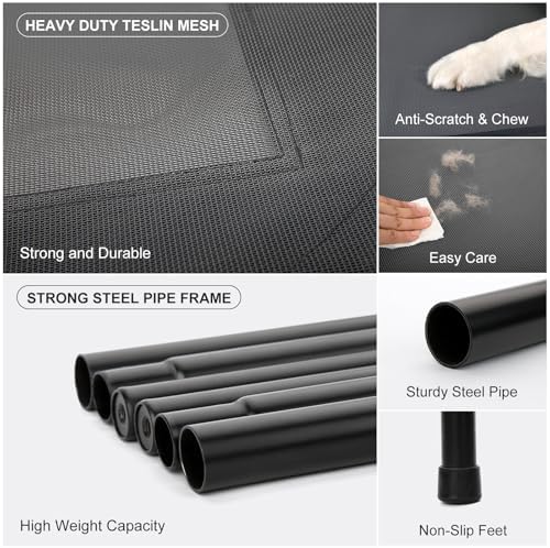 Cooling Elevated Dog Bed with Non-Slip Floor Protectors & Breathable Mesh - Image 4