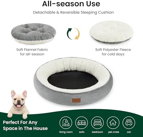 Love's cabin Round Donut Cat and Dog Cushion Bed, 30in Pet Bed - Image 3