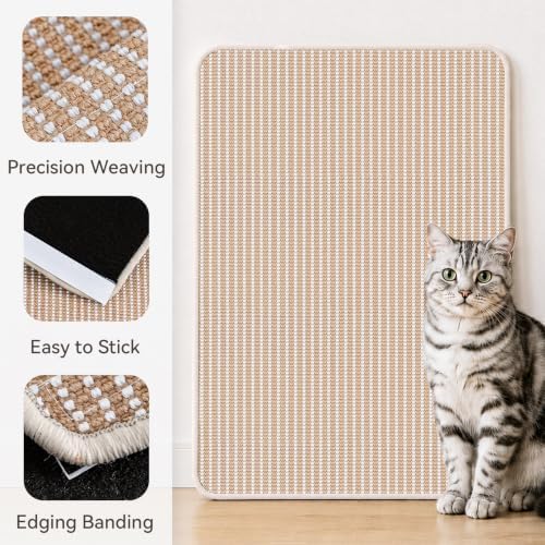 2 Pack Cat Scratcher Mat, 23.6x15.7 Sisal Cat Scratch Pad - Image 3