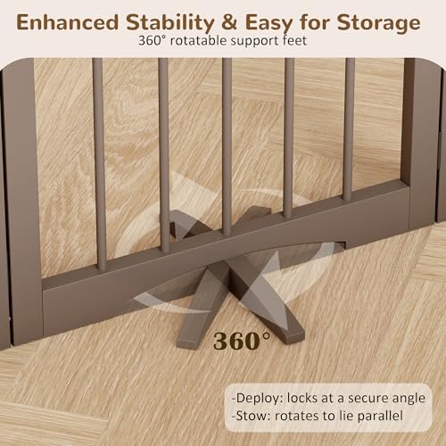 Free Standing Dog Gate Indoor, Foldable Dog Gate - Image 3