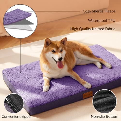 Patas Lague Orthopedic Medium Dog Bed Pet Sofa Mat 30''X20'' Purple - Image 3