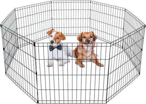 BestPet | Foldable Dog Playpen | 24 Inch, 8 Panels | Metal Pet Exercise Pen by BestPet