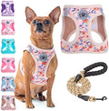 BEAUTYZOO Small Dog Harness and Leash Set, No Pull Puppy Pet Vest-Floral by BEAUTYZOO