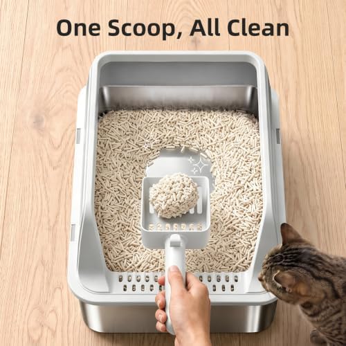 FURTIME Stainless Steel Cat Litter Box - Image 5