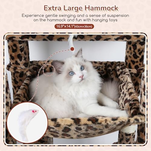 Globlazer F70 Pro Leopard Heavy Duty Cat Tree Tower - Image 4
