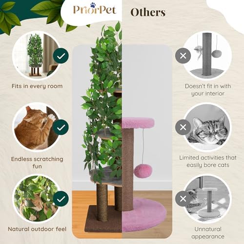 Cat Tree with Leaves – Stable & Space-Saving Design – 4 Scratch Levels & 5 - Image 5