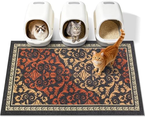 Cat Litter Mat, Waterproof & Non-Slip Backing, Litter Box Catcher, Soft on by Yigerlee
