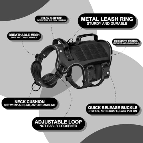 Dog Harness for Large Dogs, No Pull Tactical Vest - Image 5