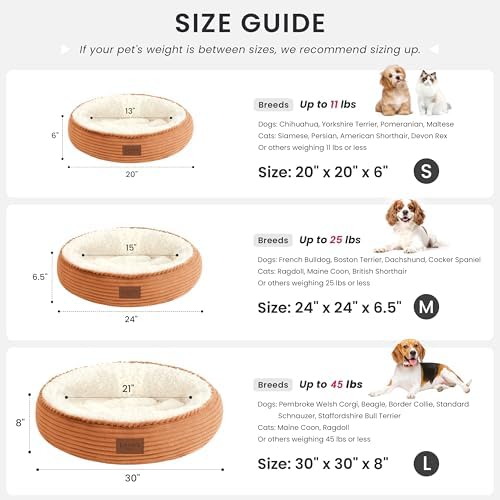 Love's cabin Round Donut Cat and Dog Cushion Bed, 20in Pet Bed - Image 5