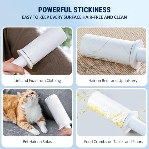 Mini Travel Lint Roller Works Great On Pet Hair w/Dust Cover, 60 Sheets - Image 2