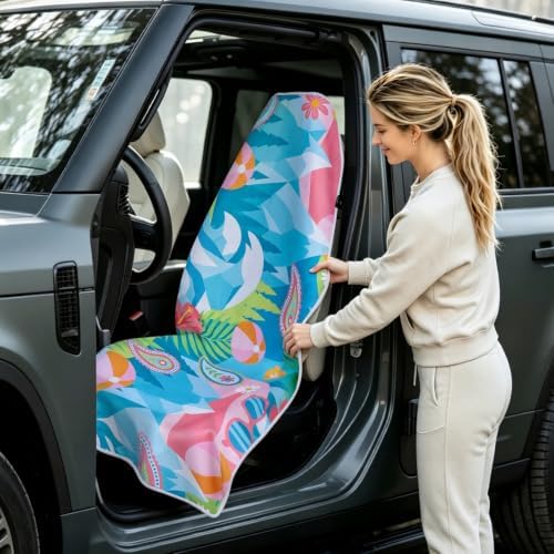 Waterproof Car Seat Cover Towel, Mountain Flowers - Image 2