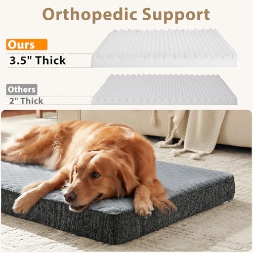 JOEJOY Orthopedic Medium Dog Bed, Washable Dog Crate Bed Medium Sized - Image 4