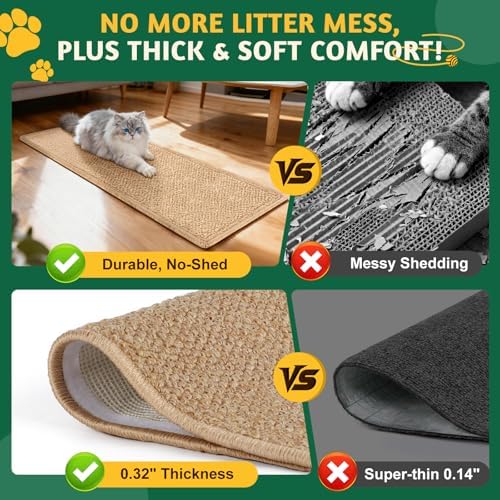 ENONCI Corner Cat Scratcher, 30x11.8 Furniture Furniture Protector Couches & - Image 4