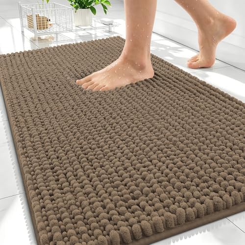 OLANLY Thick Chenille Bathroom Rugs 30x20, Soft Absorbent Bath Mat by OLANLY