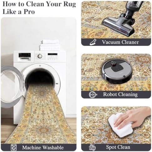 Washable 3x5 Indoor Rug Soft Ultra-Thin Oriental Traditional Distressed Rug - Image 5