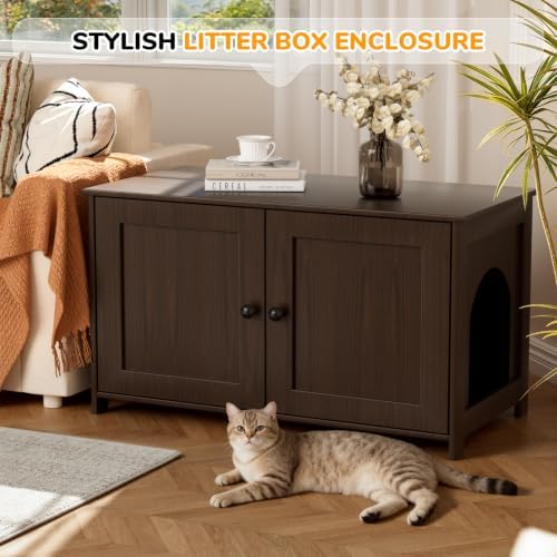 Extra Large Cat Litter Box Enclosure Furniture Dog Proof, Hidden Kitty Washroom - Image 7