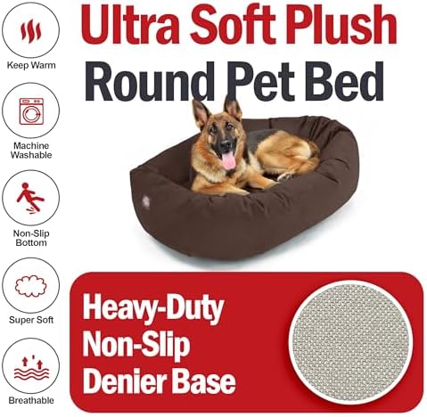 Majestic Pet 52 Inch Suede Calming Dog Bed Washable – Cozy Soft Round Dog Bed - Image 6