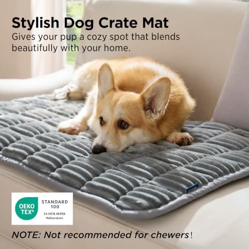 Bedsure ComfyFleece® Washable Dog Crate Pad, Soft Thin Large Pet Mat - Image 3