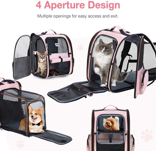 Large Cat Backpack Carrier Expandable Foldable Pet Carrier Backpack - Image 5