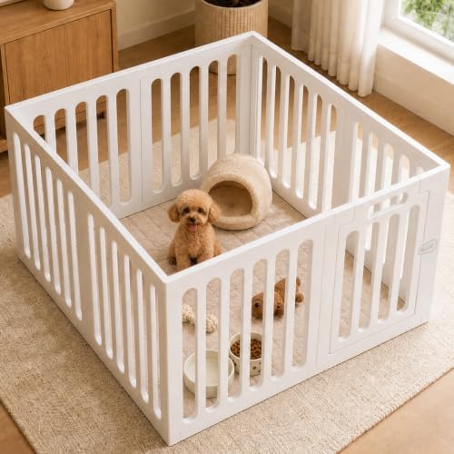 VNE Dog Playpen Indoor with Door, Portable Puppy Playpen, 8-Panel Pet Pen by Unknown