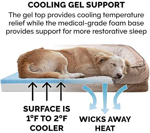 Furhaven Cooling Gel Dog Bed for Large/Medium Dogs w/ Removable Bolsters & - Image 4