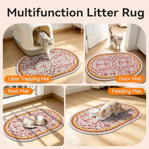 Cat Litter Mat, Waterproof & Urine-Proof Kitty Litter Catcher Mats, Soft on - Image 6